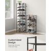imageSONGMICS Narrow Shoe Rack Sturdy 8 Tier Metal Tall Shoe Rack Shelf Slim Shoe Storage Organizer for Closet Entryway Small Spaces Vertical Shoe Stand Tower for 18 Pairs Shoes Easy Assembly BlackBlack