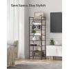 imageSONGMICS Narrow Shoe Rack Sturdy 8 Tier Metal Tall Shoe Rack Shelf Slim Shoe Storage Organizer for Closet Entryway Small Spaces Vertical Shoe Stand Tower for 18 Pairs Shoes Easy Assembly BlackBronze