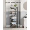 imageSONGMICS Narrow Shoe Rack Sturdy 8 Tier Metal Tall Shoe Rack Shelf Slim Shoe Storage Organizer for Closet Entryway Small Spaces Vertical Shoe Stand Tower for 18 Pairs Shoes Easy Assembly BlackBlack