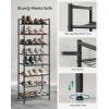 imageSONGMICS Narrow Shoe Rack Sturdy 8 Tier Metal Tall Shoe Rack Shelf Slim Shoe Storage Organizer for Closet Entryway Small Spaces Vertical Shoe Stand Tower for 18 Pairs Shoes Easy Assembly BlackBlack