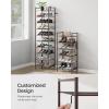 imageSONGMICS Narrow Shoe Rack Sturdy 8 Tier Metal Tall Shoe Rack Shelf Slim Shoe Storage Organizer for Closet Entryway Small Spaces Vertical Shoe Stand Tower for 18 Pairs Shoes Easy Assembly BlackBronze