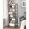 imageSONGMICS Narrow Shoe Rack Sturdy 8 Tier Metal Tall Shoe Rack Shelf Slim Shoe Storage Organizer for Closet Entryway Small Spaces Vertical Shoe Stand Tower for 18 Pairs Shoes Easy Assembly BlackBronze