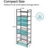 imageSONGMICS Narrow Shoe Rack Sturdy 8 Tier Metal Tall Shoe Rack Shelf Slim Shoe Storage Organizer for Closet Entryway Small Spaces Vertical Shoe Stand Tower for 18 Pairs Shoes Easy Assembly BlackBlack