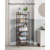 imageSONGMICS Narrow Shoe Rack Sturdy 8 Tier Metal Tall Shoe Rack Shelf Slim Shoe Storage Organizer for Closet Entryway Small Spaces Vertical Shoe Stand Tower for 18 Pairs Shoes Easy Assembly BlackBronze