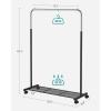 imageSONGMICS Perchero Burro con Ruedas Perchero de Ropa 405 x 91 x 158 cm Estante de Malla Densa 2 Frenos Estructura de Acero Plata y Negro MHSR025E01
