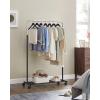 imageSONGMICS Perchero Burro con Ruedas Perchero de Ropa 405 x 91 x 158 cm Estante de Malla Densa 2 Frenos Estructura de Acero Plata y Negro MHSR025E01