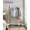 imageSONGMICS Perchero Burro con Ruedas Perchero de Ropa 405 x 91 x 158 cm Estante de Malla Densa 2 Frenos Estructura de Acero Plata y Negro MHSR025E01