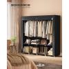 imageSONGMICS Portable Closet Wardrobe Closet Organizer with Cover 4 Hanging Rods and Shelves 4 Side Pockets 669 x 177 x 657 Inches Large Capacity for Bedroom Living Room Ink Black URYG094B02Ink Black