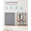 imageSONGMICS Portable Closet Wardrobe Closet Organizer with Cover 4 Hanging Rods and Shelves 4 Side Pockets 669 x 177 x 657 Inches Large Capacity for Bedroom Living Room Ink Black URYG094B02Grey