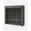 imageSONGMICS Portable Closet Wardrobe Closet Organizer with Cover 4 Hanging Rods and Shelves 4 Side Pockets 669 x 177 x 657 Inches Large Capacity for Bedroom Living Room Ink Black URYG094B02Sage Green
