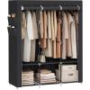 imageSONGMICS Portable Closet Wardrobe Closet Organizer with Cover 4 Hanging Rods and Shelves 4 Side Pockets 669 x 177 x 657 Inches Large Capacity for Bedroom Living Room Ink Black URYG094B02Ink Black