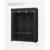 imageSONGMICS Portable Closet Wardrobe Closet Organizer with Cover 4 Hanging Rods and Shelves 4 Side Pockets 669 x 177 x 657 Inches Large Capacity for Bedroom Living Room Ink Black URYG094B02Ink Black