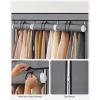 imageSONGMICS Portable Closet Wardrobe Closet Organizer with Cover 4 Hanging Rods and Shelves 4 Side Pockets 669 x 177 x 657 Inches Large Capacity for Bedroom Living Room Ink Black URYG094B02Grey