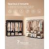 imageSONGMICS Portable Closet Wardrobe Closet Organizer with Cover 4 Hanging Rods and Shelves 4 Side Pockets 669 x 177 x 657 Inches Large Capacity for Bedroom Living Room Ink Black URYG094B02Ink Black