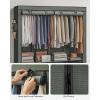 imageSONGMICS Portable Closet Wardrobe Closet Organizer with Cover 4 Hanging Rods and Shelves 4 Side Pockets 669 x 177 x 657 Inches Large Capacity for Bedroom Living Room Ink Black URYG094B02Sage Green