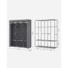 imageSONGMICS Portable Closet Wardrobe Closet Organizer with Cover 4 Hanging Rods and Shelves 4 Side Pockets 669 x 177 x 657 Inches Large Capacity for Bedroom Living Room Ink Black URYG094B02Grey