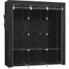 imageSONGMICS Portable Closet Wardrobe Closet Organizer with Cover 4 Hanging Rods and Shelves 4 Side Pockets 669 x 177 x 657 Inches Large Capacity for Bedroom Living Room Ink Black URYG094B02Ink Black