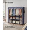 imageSONGMICS Portable Closet Wardrobe Closet Organizer with Cover 4 Hanging Rods and Shelves 4 Side Pockets 669 x 177 x 657 Inches Large Capacity for Bedroom Living Room Ink Black URYG094B02Dark Blue