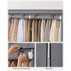 imageSONGMICS Portable Closet Wardrobe Closet Organizer with Cover 4 Hanging Rods and Shelves 4 Side Pockets 669 x 177 x 657 Inches Large Capacity for Bedroom Living Room Ink Black URYG094B02Grey
