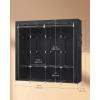 imageSONGMICS Portable Closet Wardrobe Closet Organizer with Cover 4 Hanging Rods and Shelves 4 Side Pockets 669 x 177 x 657 Inches Large Capacity for Bedroom Living Room Ink Black URYG094B02Ink Black