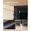 imageSONGMICS Portable Closet Wardrobe Closet Organizer with Cover 4 Hanging Rods and Shelves 4 Side Pockets 669 x 177 x 657 Inches Large Capacity for Bedroom Living Room Ink Black URYG094B02Ink Black