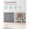 imageSONGMICS Portable Closet Wardrobe Closet Organizer with Cover 4 Hanging Rods and Shelves 4 Side Pockets 669 x 177 x 657 Inches Large Capacity for Bedroom Living Room Ink Black URYG094B02Grey