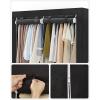 imageSONGMICS Portable Closet Wardrobe Closet Organizer with Cover 4 Hanging Rods and Shelves 4 Side Pockets 669 x 177 x 657 Inches Large Capacity for Bedroom Living Room Ink Black URYG094B02Ink Black