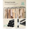 imageSONGMICS Portable Closet Wardrobe Closet Organizer with Cover 4 Hanging Rods and Shelves 4 Side Pockets 669 x 177 x 657 Inches Large Capacity for Bedroom Living Room Ink Black URYG094B02Ink Black
