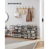 imageSONGMICS Shoe Rack 10 Tier Storage Organizer for up to 40 Pairs of Shoes and Boots Metal Frame and NonWoven Fabric Shelves Stackable for Entryway Bedroom Black ULSR210B02