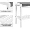 imageSONGMICS Shoe Rack Bench with Cushion Upholstered Padded Seat Storage Shelf Shoe Organizer Holds Up to 350 lb Ideal for Entryway Bedroom Living Room Hallway Garage Mud Room Gray and White ULBS65WNGray  White