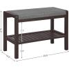imageSONGMICS Shoe Rack Bench with Cushion Upholstered Padded Seat Storage Shelf Shoe Organizer Holds Up to 350 lb Ideal for Entryway Bedroom Living Room Hallway Garage Mud Room Gray and White ULBS65WNGray  Brown