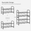 imageSONGMICS Stackable Shoe Rack 4 Tier Metal Shoes Rack Storage Shelf Holds up to 20 Pairs Shoes Adjustable Slanted Shelves Shoe Tower Organizer for Closet Entryway Small Spaces BlackBlack