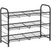 imageSONGMICS Stackable Shoe Rack 4 Tier Metal Shoes Rack Storage Shelf Holds up to 20 Pairs Shoes Adjustable Slanted Shelves Shoe Tower Organizer for Closet Entryway Small Spaces BlackBlack