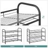 imageSONGMICS Stackable Shoe Rack 4 Tier Metal Shoes Rack Storage Shelf Holds up to 20 Pairs Shoes Adjustable Slanted Shelves Shoe Tower Organizer for Closet Entryway Small Spaces BlackBlack