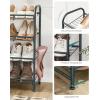 imageSONGMICS Stackable Shoe Rack 4 Tier Metal Shoes Rack Storage Shelf Holds up to 20 Pairs Shoes Adjustable Slanted Shelves Shoe Tower Organizer for Closet Entryway Small Spaces BlackGrey