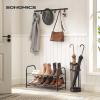 imageSONGMICS Stackable Shoe Rack 4 Tier Metal Shoes Rack Storage Shelf Holds up to 20 Pairs Shoes Adjustable Slanted Shelves Shoe Tower Organizer for Closet Entryway Small Spaces BlackBlack