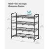 imageSONGMICS Stackable Shoe Rack 4 Tier Metal Shoes Rack Storage Shelf Holds up to 20 Pairs Shoes Adjustable Slanted Shelves Shoe Tower Organizer for Closet Entryway Small Spaces BlackBlack