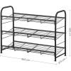 imageSONGMICS Stackable Shoe Rack 4 Tier Metal Shoes Rack Storage Shelf Holds up to 20 Pairs Shoes Adjustable Slanted Shelves Shoe Tower Organizer for Closet Entryway Small Spaces BlackBlack
