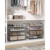 imageSONGMICS Stackable Shoe Rack 4 Tier Metal Shoes Rack Storage Shelf Holds up to 20 Pairs Shoes Adjustable Slanted Shelves Shoe Tower Organizer for Closet Entryway Small Spaces BlackGrey