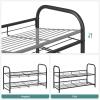 imageSONGMICS Stackable Shoe Rack 4 Tier Metal Shoes Rack Storage Shelf Holds up to 20 Pairs Shoes Adjustable Slanted Shelves Shoe Tower Organizer for Closet Entryway Small Spaces BlackBlack