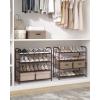 imageSONGMICS Stackable Shoe Rack 4 Tier Metal Shoes Rack Storage Shelf Holds up to 20 Pairs Shoes Adjustable Slanted Shelves Shoe Tower Organizer for Closet Entryway Small Spaces BlackBronze