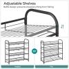 imageSONGMICS Stackable Shoe Rack 4 Tier Metal Shoes Rack Storage Shelf Holds up to 20 Pairs Shoes Adjustable Slanted Shelves Shoe Tower Organizer for Closet Entryway Small Spaces BlackBlack