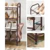 imageSONGMICS Stackable Shoe Rack 4 Tier Metal Shoes Rack Storage Shelf Holds up to 20 Pairs Shoes Adjustable Slanted Shelves Shoe Tower Organizer for Closet Entryway Small Spaces BlackBronze