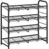 imageSONGMICS Stackable Shoe Rack 4 Tier Metal Shoes Rack Storage Shelf Holds up to 20 Pairs Shoes Adjustable Slanted Shelves Shoe Tower Organizer for Closet Entryway Small Spaces BlackBlack