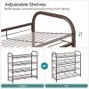 imageSONGMICS Stackable Shoe Rack 4 Tier Metal Shoes Rack Storage Shelf Holds up to 20 Pairs Shoes Adjustable Slanted Shelves Shoe Tower Organizer for Closet Entryway Small Spaces BlackBronze