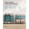 imageSONGMICS Stackable Shoe Rack 4 Tier Metal Shoes Rack Storage Shelf Holds up to 20 Pairs Shoes Adjustable Slanted Shelves Shoe Tower Organizer for Closet Entryway Small Spaces BlackGrey