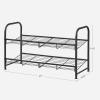 imageSONGMICS Stackable Shoe Rack 4 Tier Metal Shoes Rack Storage Shelf Holds up to 20 Pairs Shoes Adjustable Slanted Shelves Shoe Tower Organizer for Closet Entryway Small Spaces BlackBlack