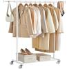 imageSONGMICS Clothes Rack with Wheels HeavyDuty Clothing Rack for Hanging Clothes Portable 177 x 36252 x 636 Inches with Extendable Rail 220 lb Load Capacity White UHSR013W01White