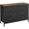 imageSONGMICS Dresser for Bedroom Storage Organizer Unit with 5 Fabric Drawers Chest of Drawers Steel Frame for Living Room Entryway Rustic Brown and Black ULTS215B01Rustic Brown  Black