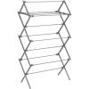 imageSONGMICS Foldable Clothes Drying Rack Laundry Drying Rack Clothes Airer Steel Frame 146 x 366 x 532 Inches Easy Assembly Indoor Outdoor Use Pearl White ULLR771W01Gray